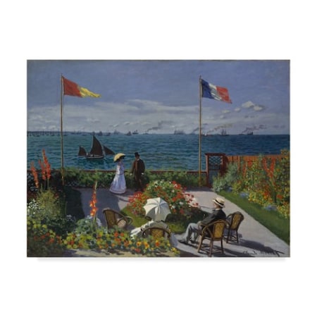 Claude Monet 'Garden At Sainteadresse' Canvas Art,35x47